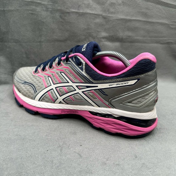 ASICS Women's Gt-2000 5 Running Shoe Mid Grey/White/Pink Glow Size 8 T575N - Picture 4 of 11
